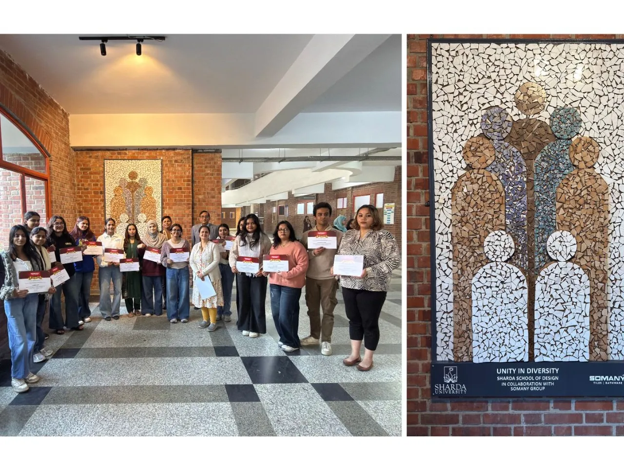 Somany Ceramics and Sharda University Create Art from Broken Tiles