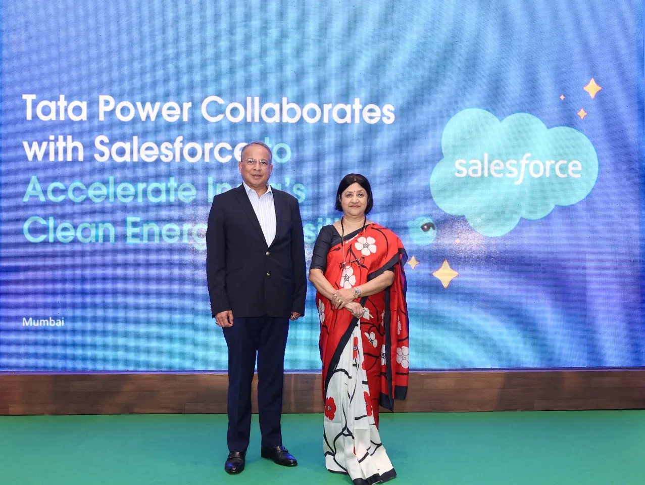 L-R - Dr Praveer Sinha CEO and MD Tata Power and Arundhati Bhattacharya President and CEO at Salesforce - South Asia