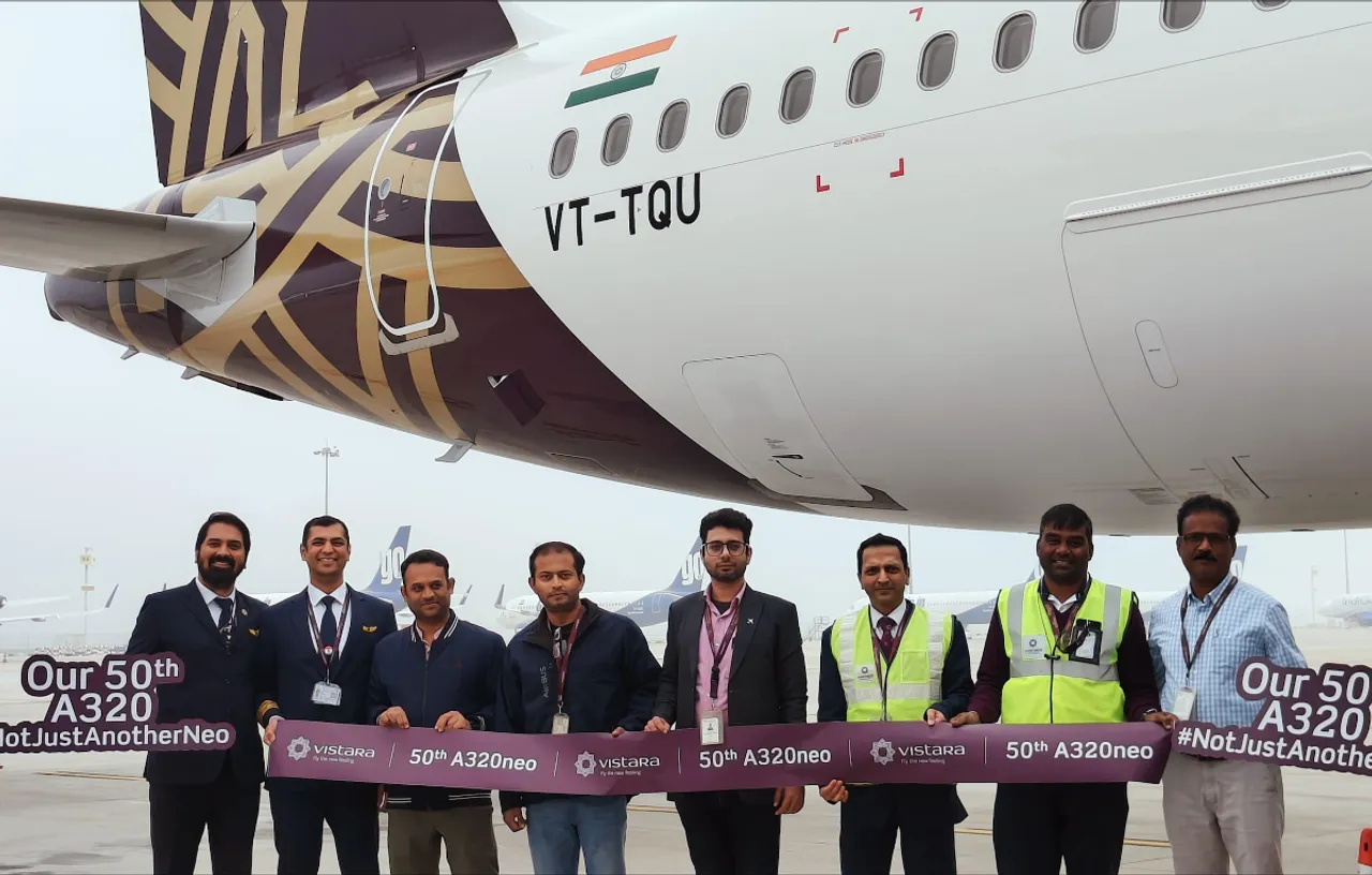Vistara Adds 50th A320neo to Growing Fleet