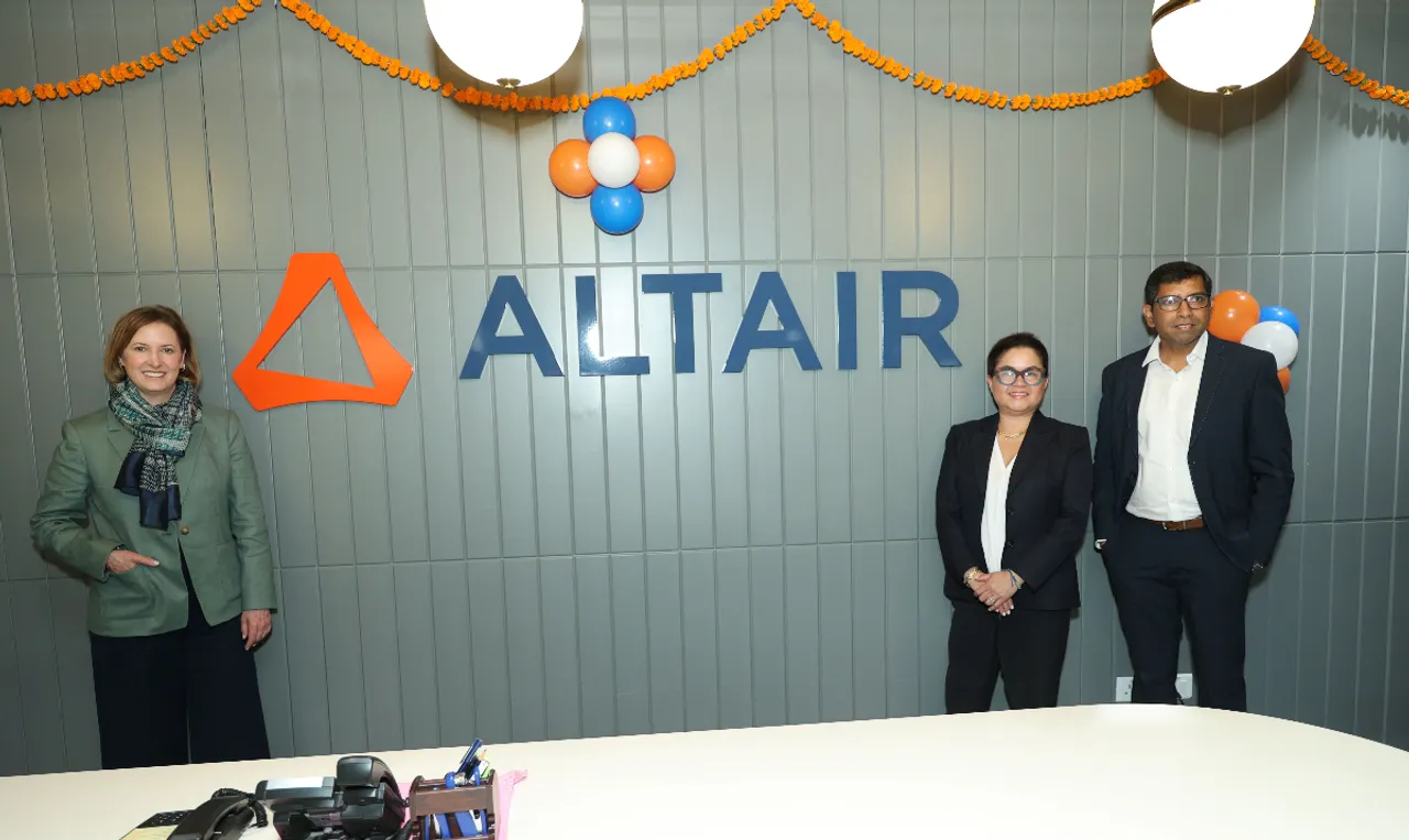 At the Inauguration of New Altair office in Chennai- (Left) Amy Messano, Global Chief Marketing Officer, Altair Inc_ Gilma Saravia, Global Chief People Officer and Vishwanath Rao, MD-Altair India