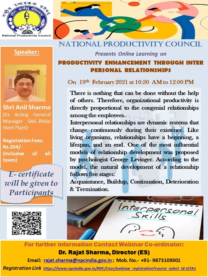 NPC, Webinar Productivity enhahncement Through Interpersonal Development
