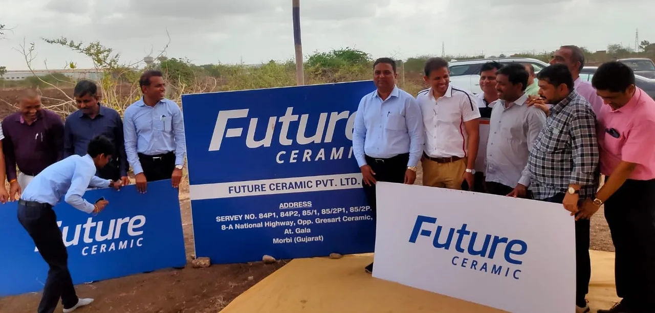 Asian Granito performs Bhoomi Poojan of Future Ceramic's GVT plant at Morbi (7)