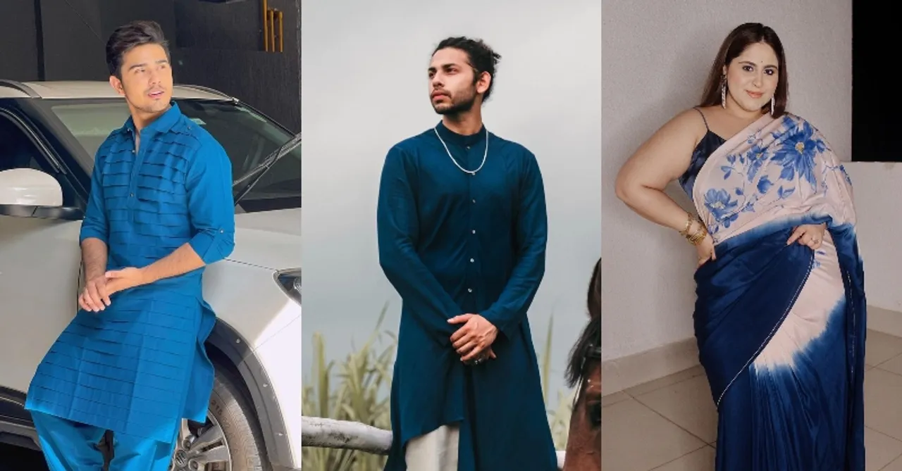 blue outfit