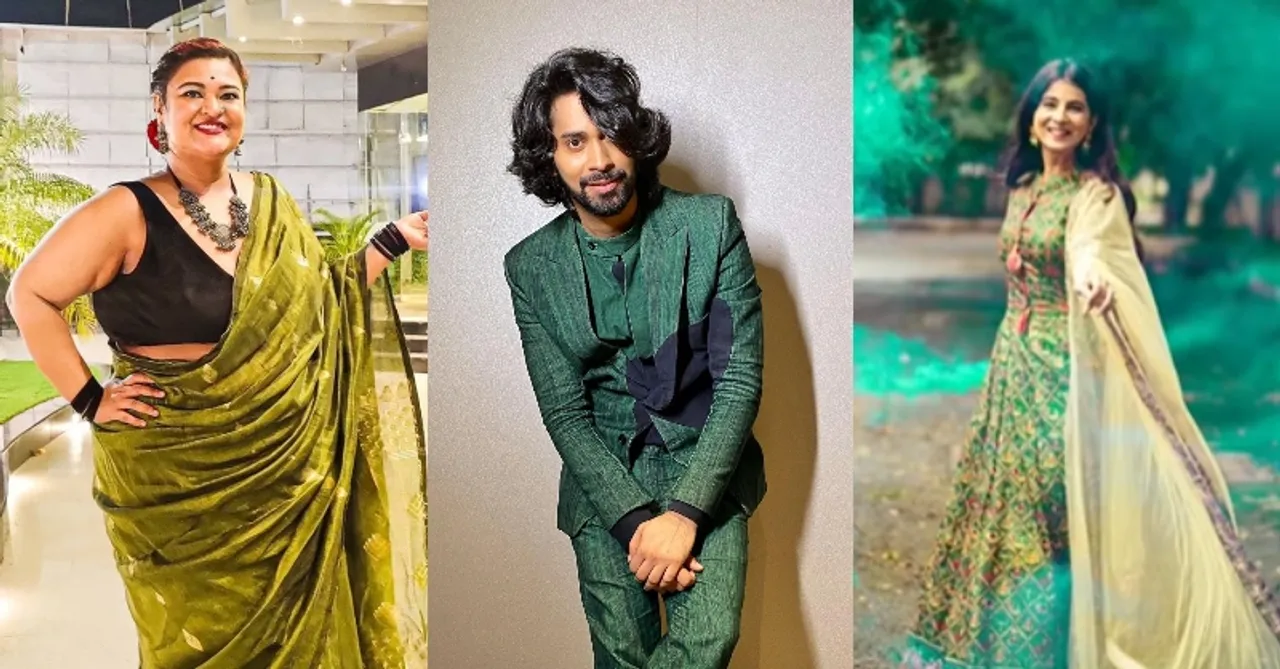 green Navratri outfit