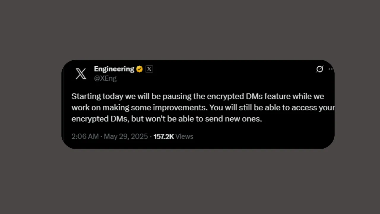 Users will still be able to access their existing encrypted messages but will not be able to send new ones during the pause.