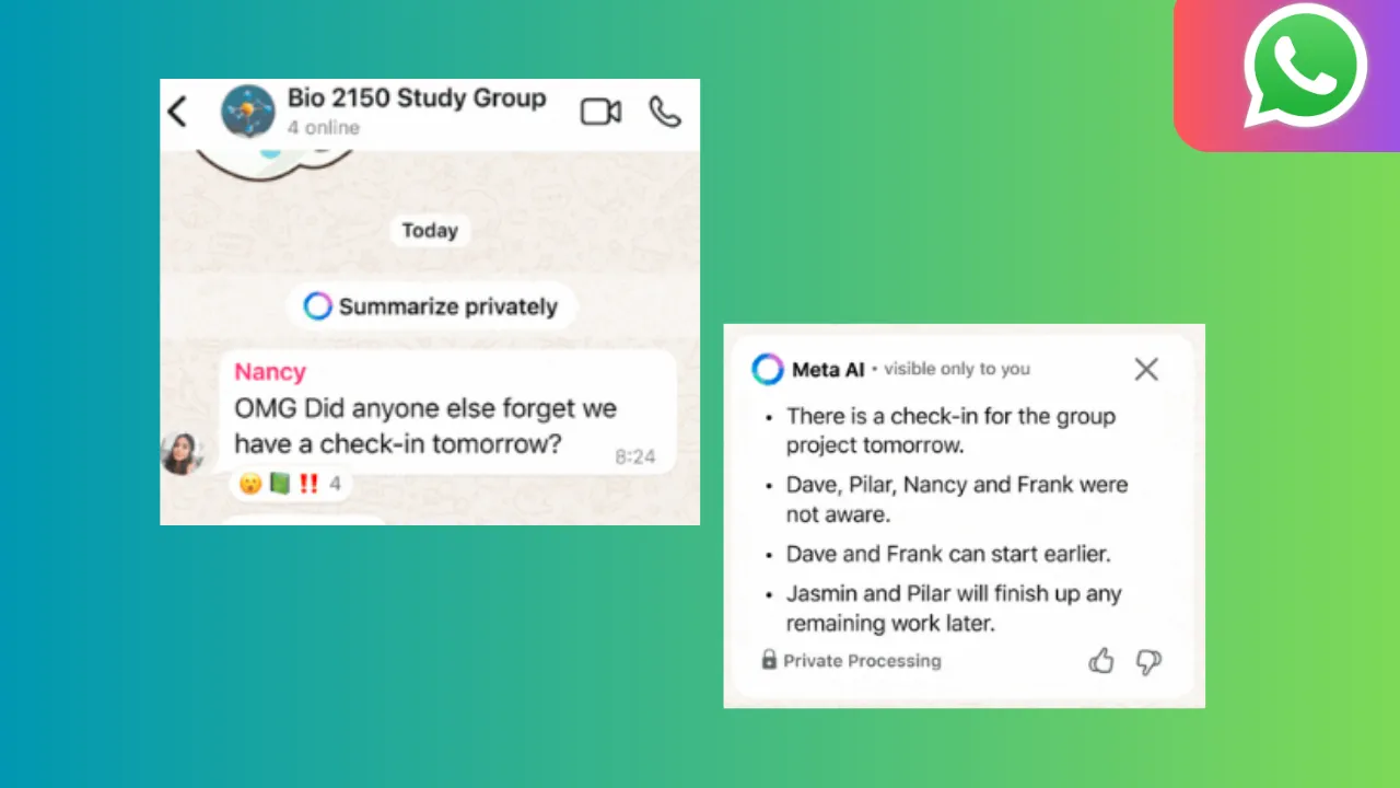 WhatsApp Adds AI Tool to Summarise Unread Messages