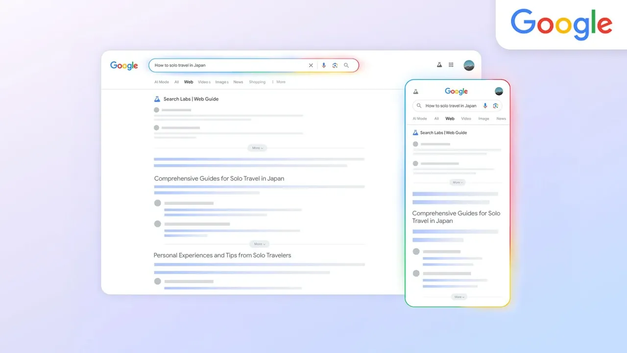 Google AI-based web guide feature