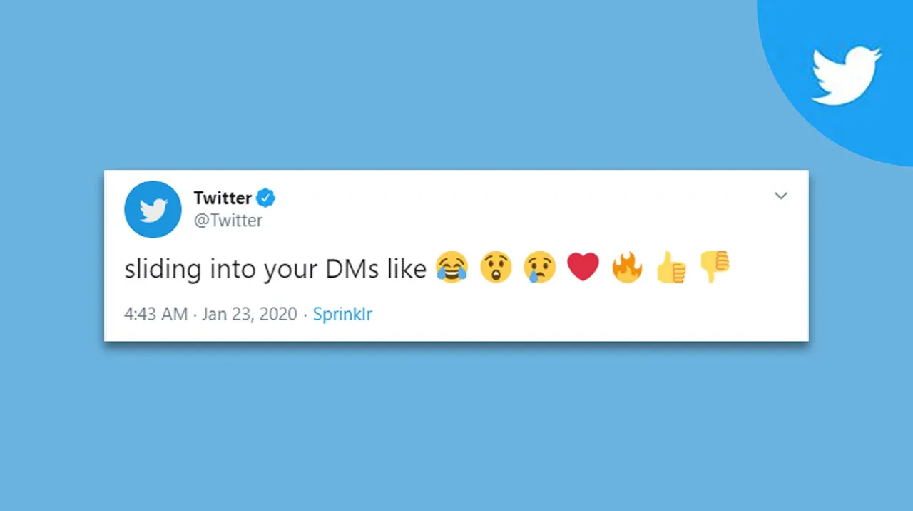 Twitter DM reactions