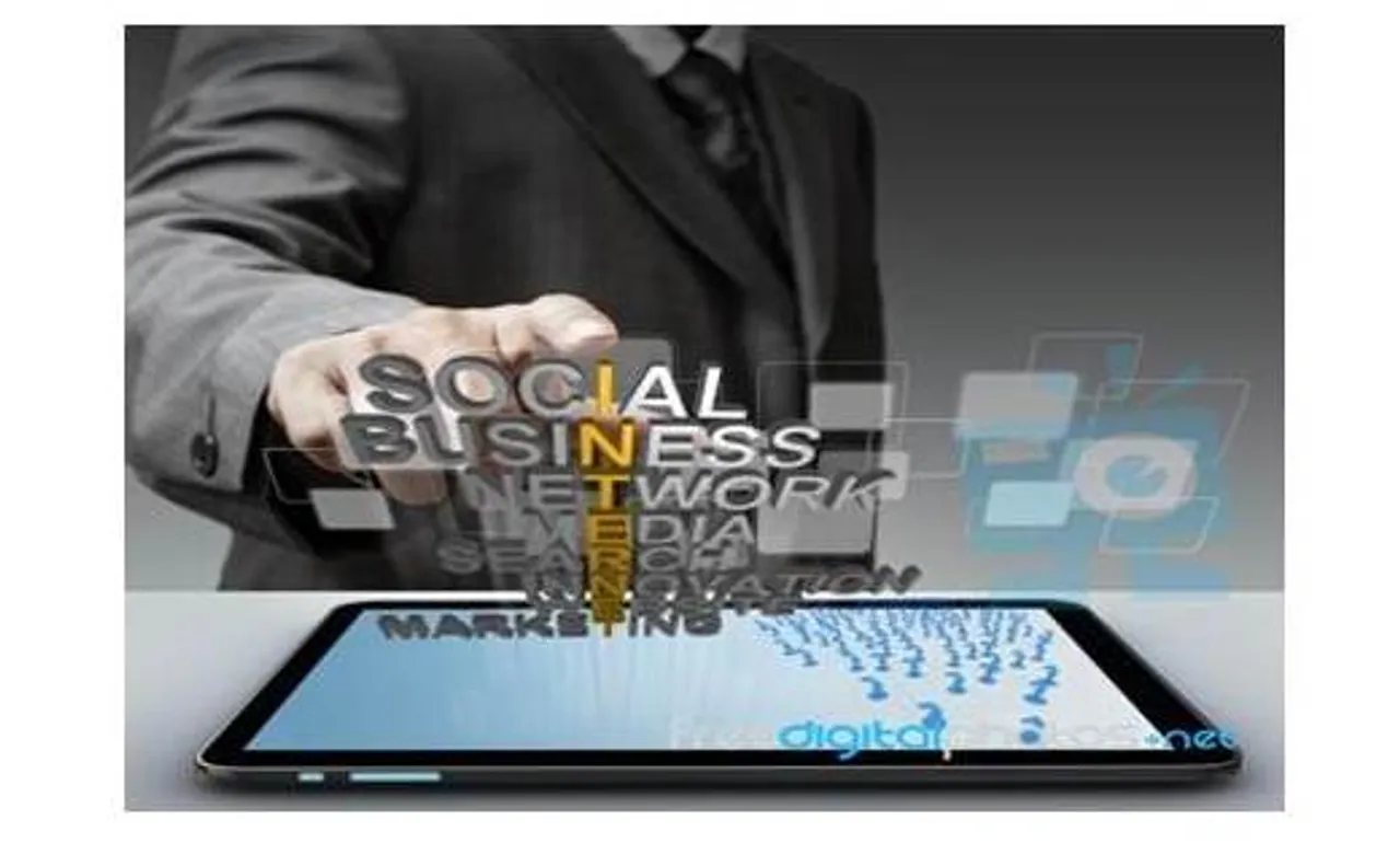 Social media Lettering on a tablet screen