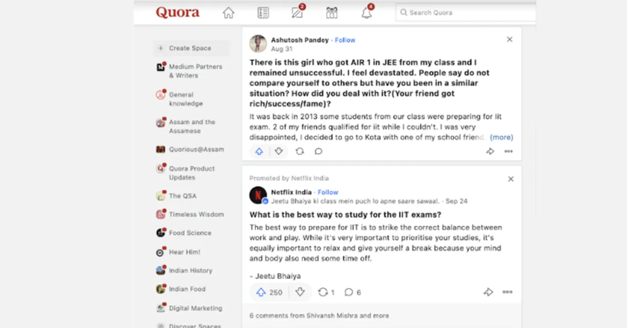 Quora Netflix India