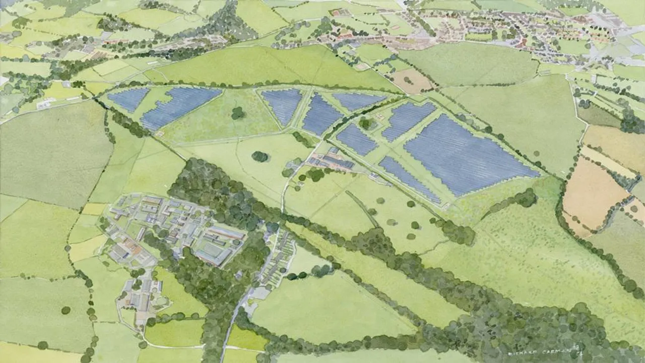 The Hall Solar Farm received consent after a public inquiry reviewed land use, heritage, and visual impact concerns. Image Source: Boom Power 