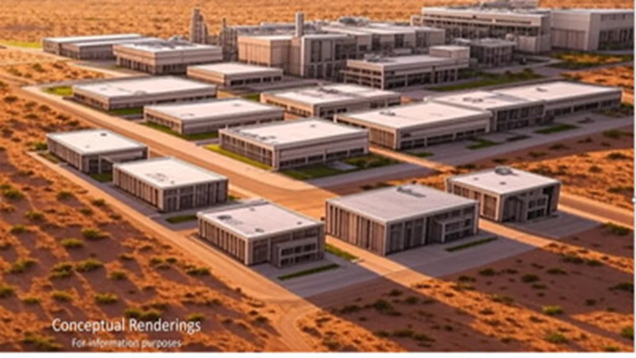 The 3,300-acre site has been zoned to accommodate grid-tied gas, battery, and solar hybrid data center infrastructure.