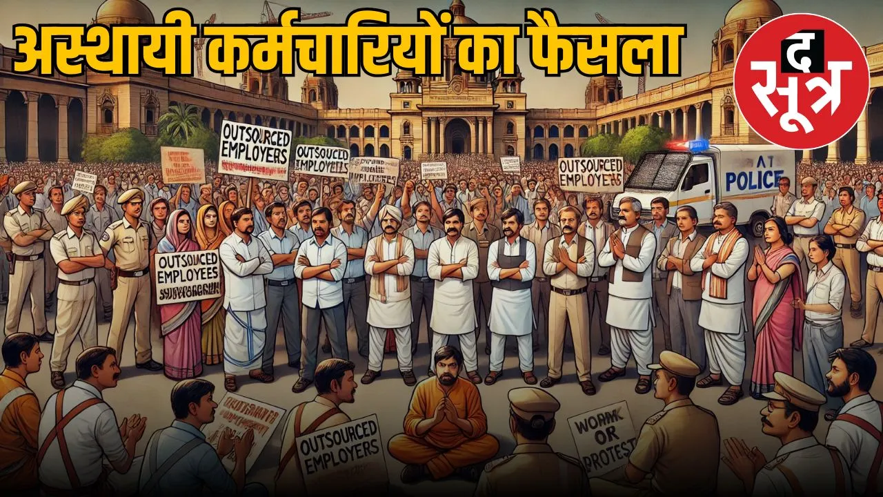 mp outsourcing employee morcha