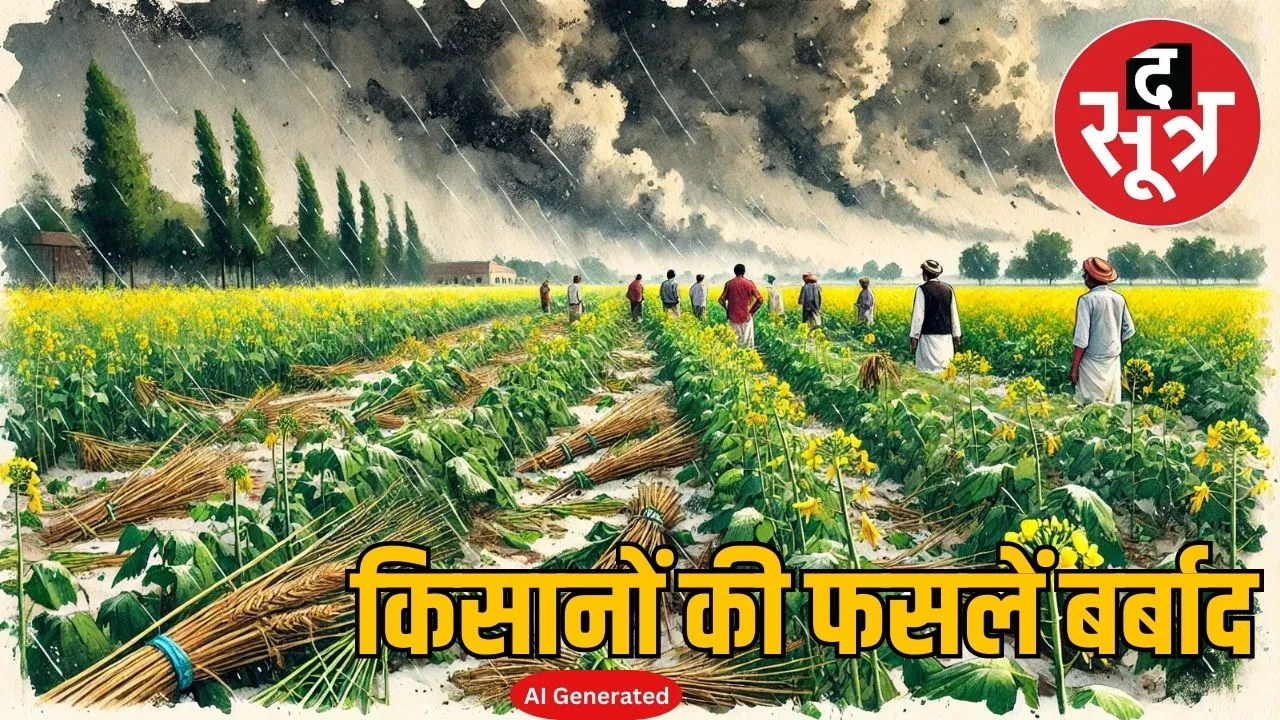 ruined crops in a field