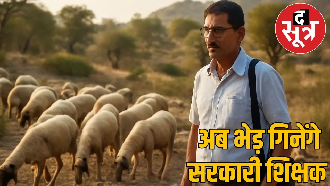 teacher with sheep