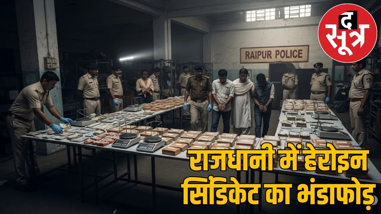 raipur-heroin-syndicate-6-arrested-57-lakh-drugs-seized the sootr