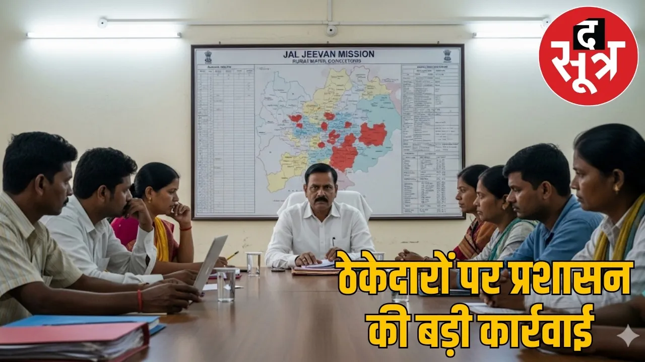 Bastar Jal Jeevan Mission negligence action Bastar 10 contractors blacklisted