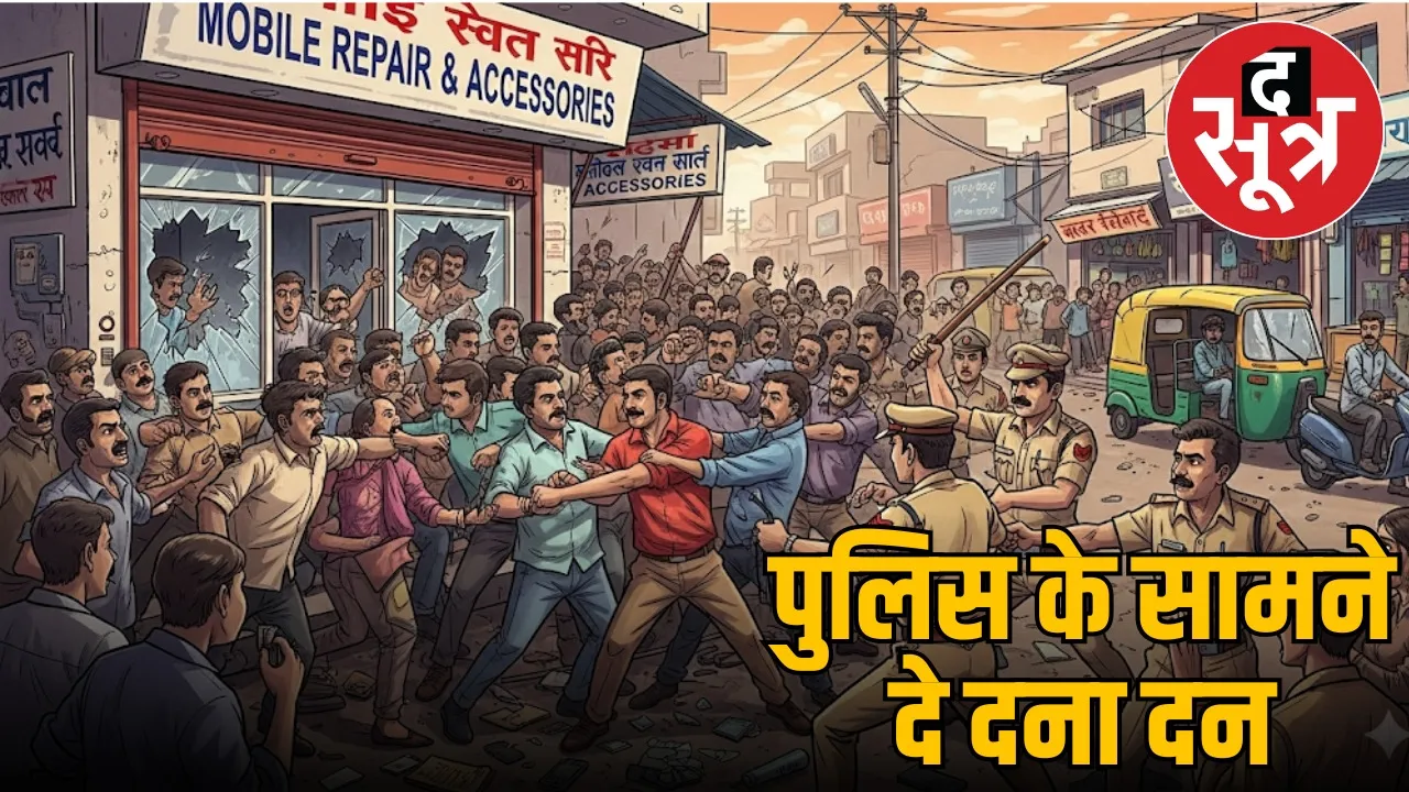 chhatrasal-market-fight-mobile-repair-shop-damage-arrests