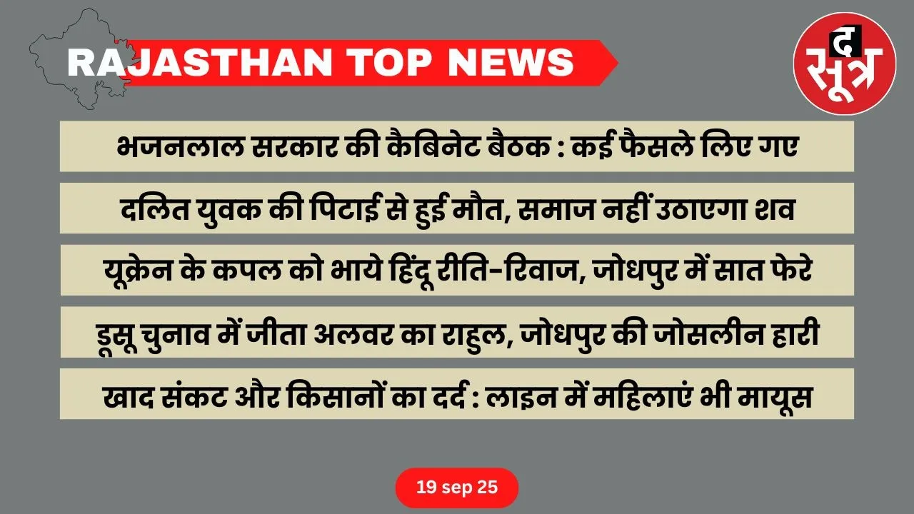 Rajasthan top news 19 sep