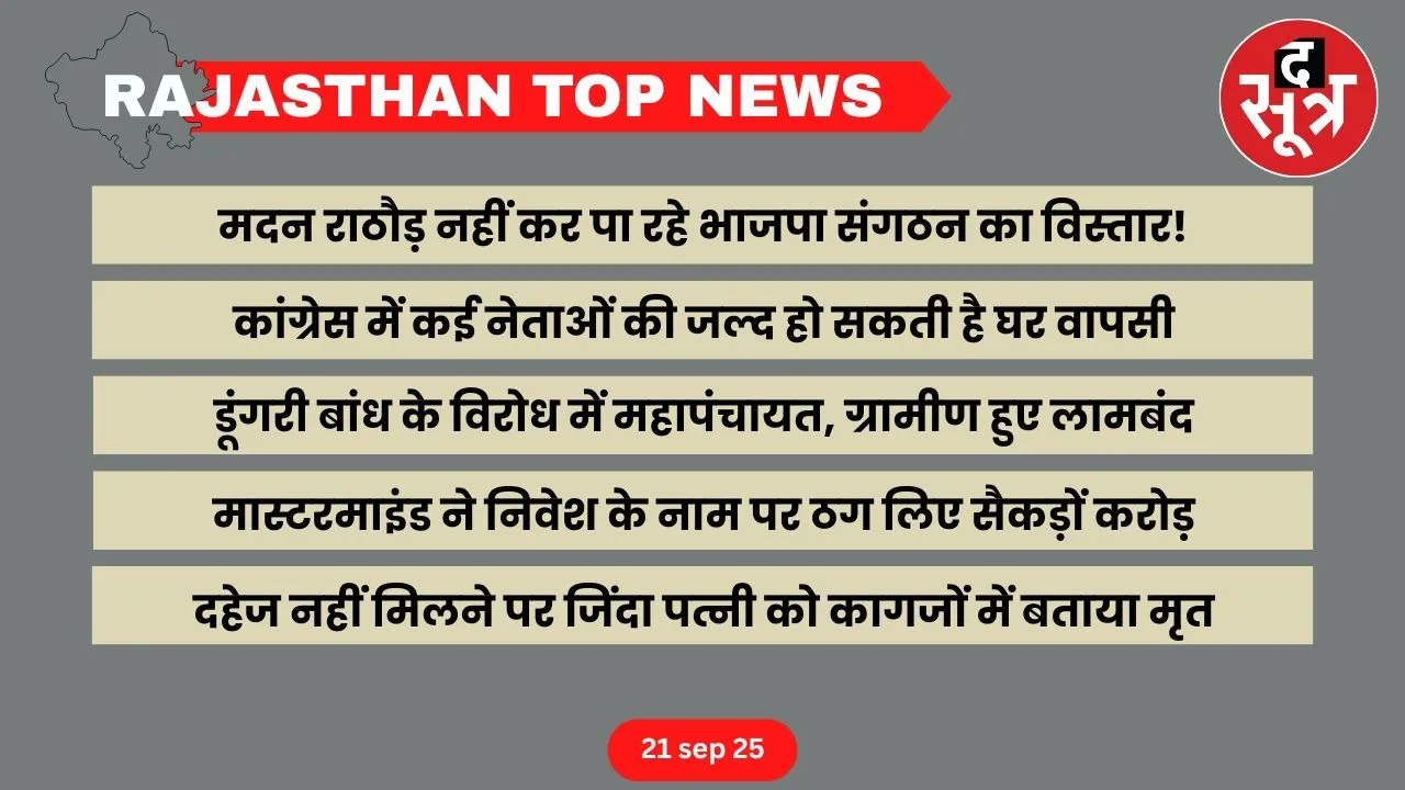Rajasthan top news 21 sep