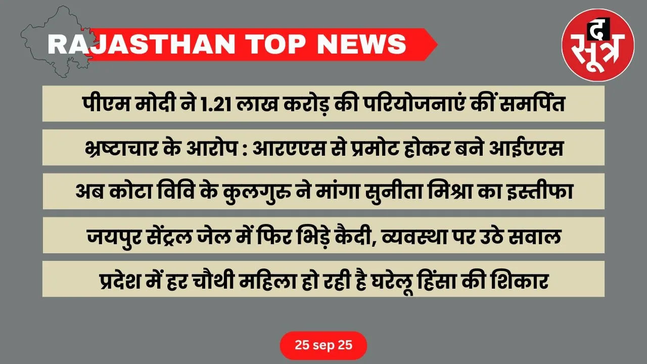 Rajasthan top news 25 Sep