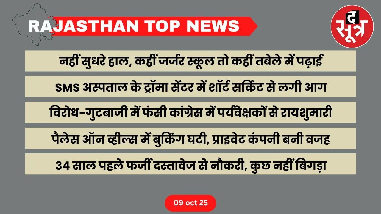 Rajasthan top news 09 oct