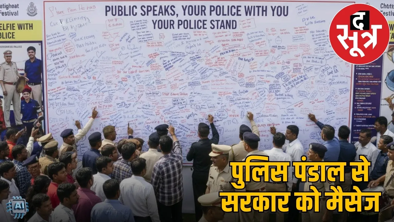 chhattisgarh-rajyotsav-2025-police-pandal-janta-ki-baat-wall-messages the sootr