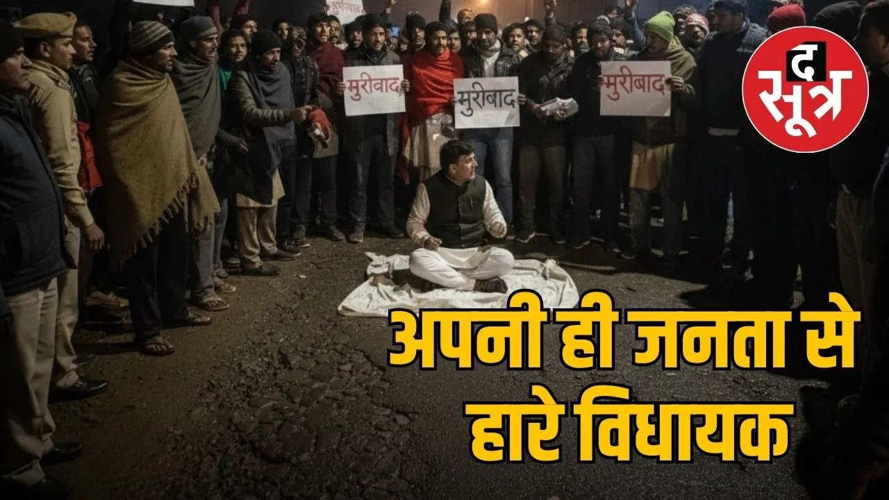 mauganj bjp mla pradeep patel protest public outrage