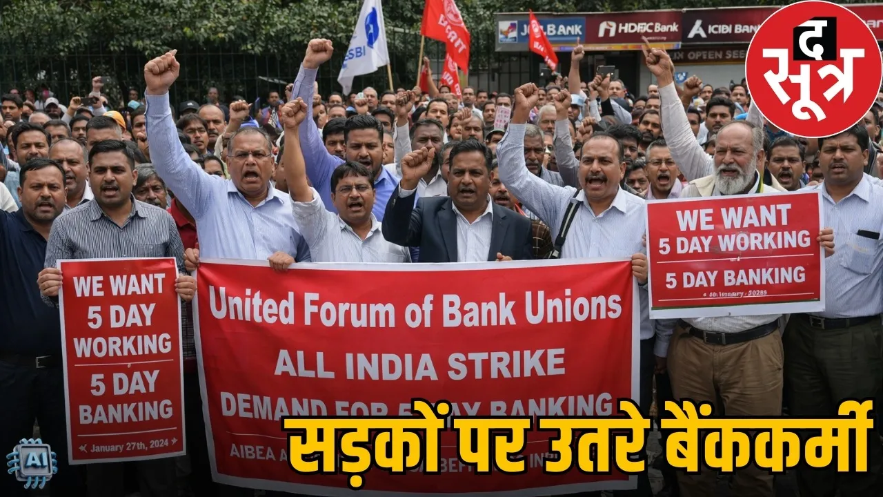 chhattisgarh-25000-bank-employees-strike-5-day-working