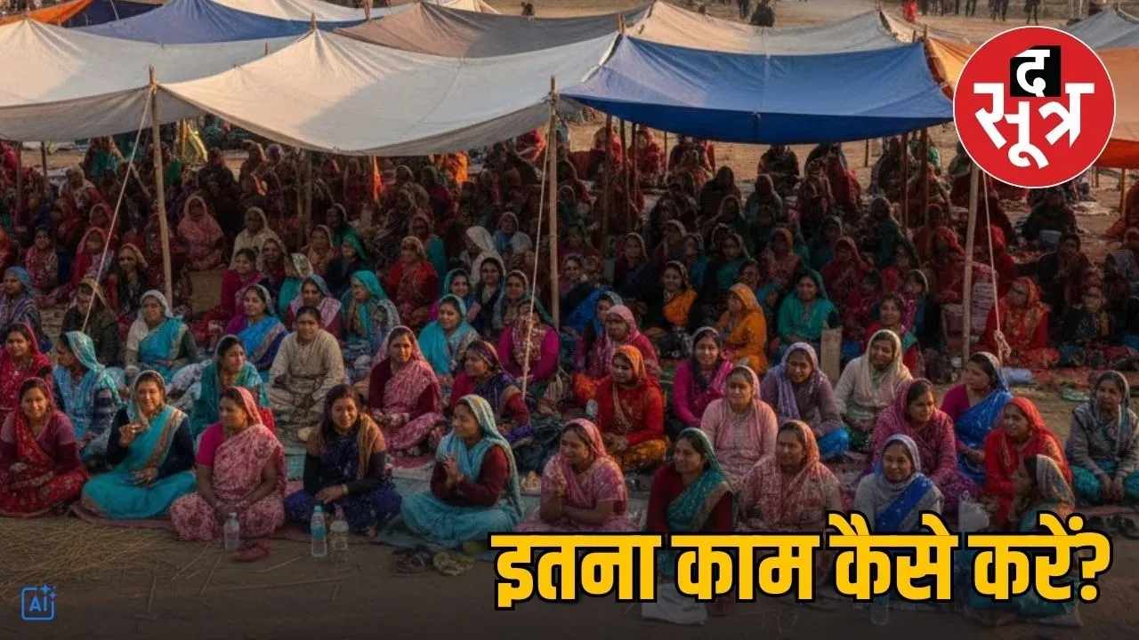 chhattisgarh angadwadi workers protest