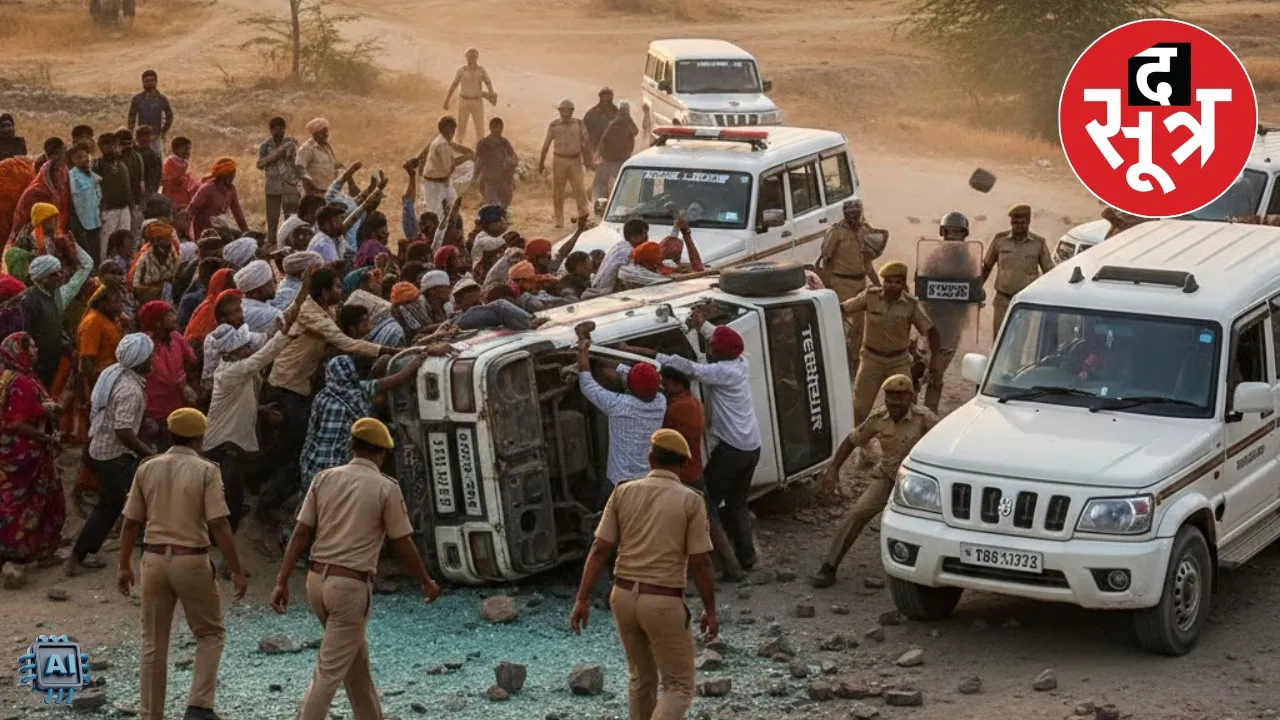 dhar police attacked khedli village limestone mine protest madhya pradesh
