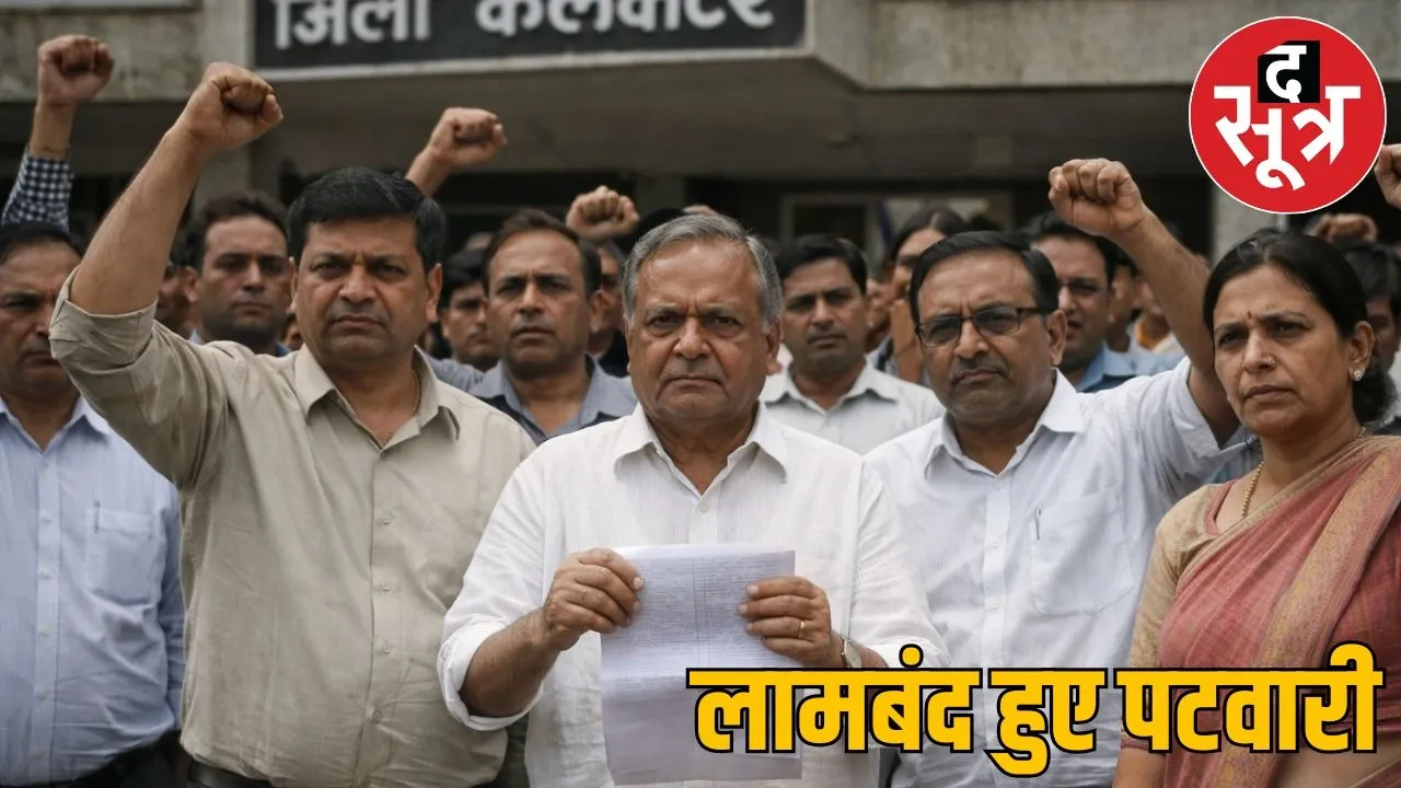 Patwaris from across the state protest against Anuppur Collector