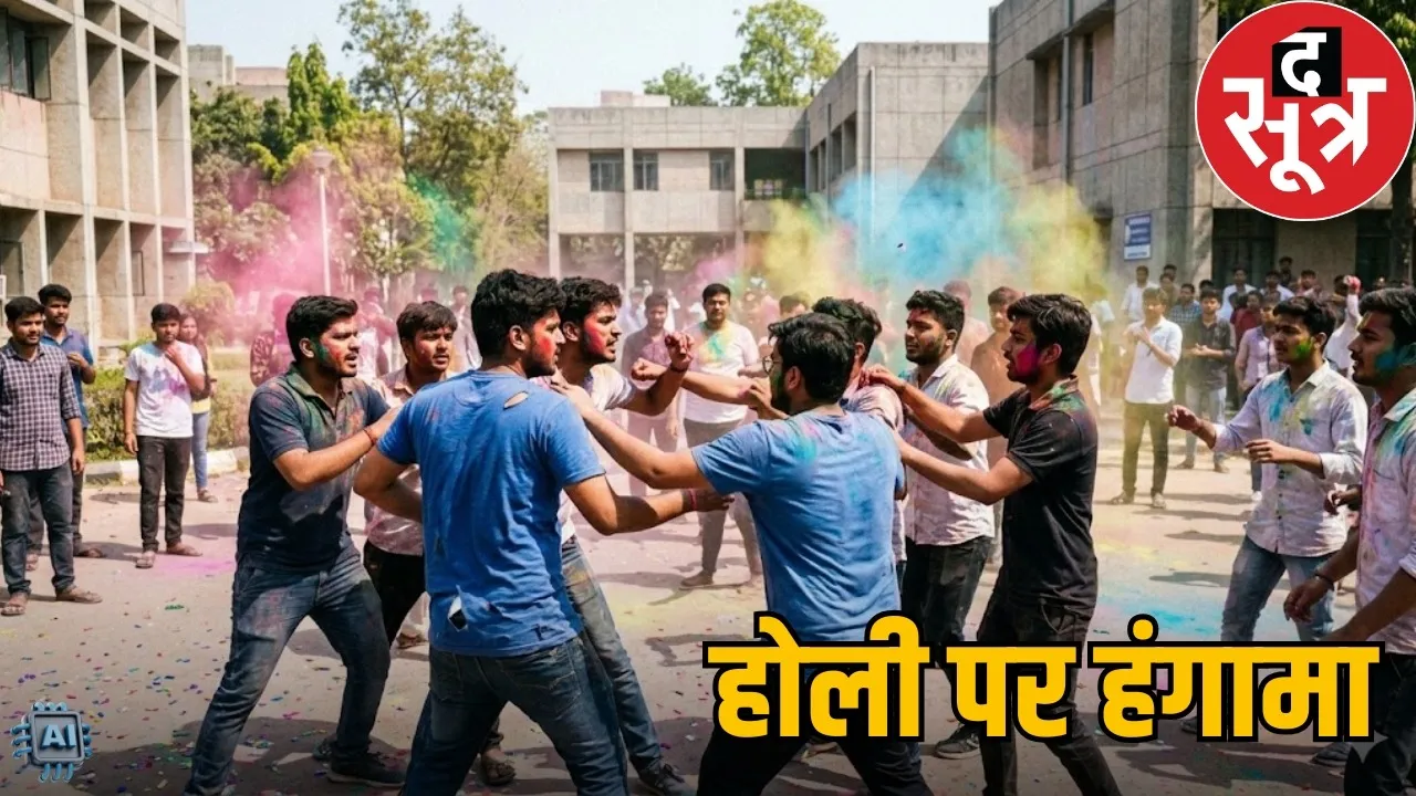bilaspur-ggu-holi-celebration-fight-students-clash-video-viral