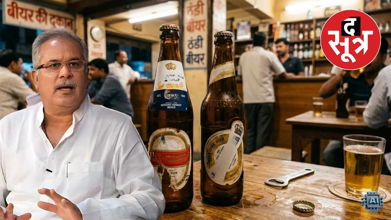 beer sticker controversy bhupesh baghel cg