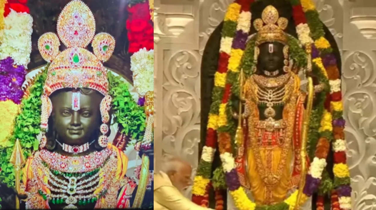 तस्वीरों में देखें रामलला की पहली झलक, पीतांबर शृंगार के साथ अद्भुत लग रहे हैं राम