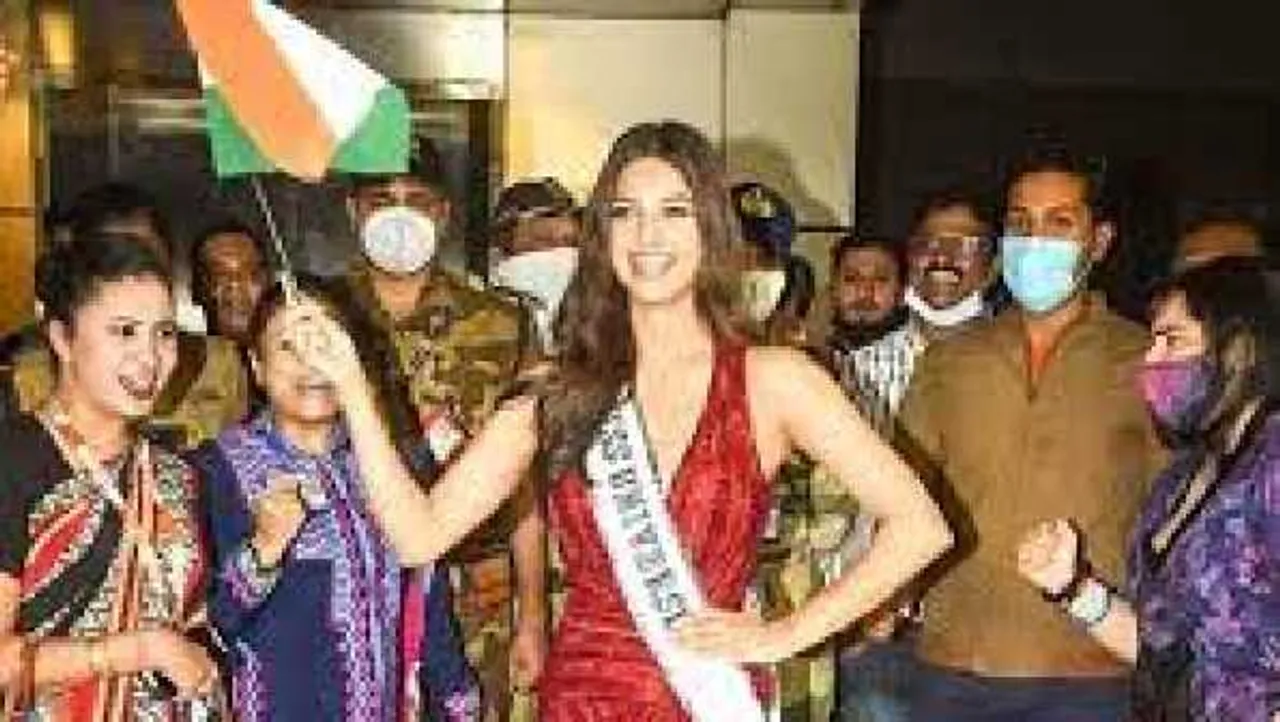मुंबई: एयरपोर्ट पर हुआ हरनाज संधू का ग्रैंड वैल्कम, 7 दिन के लिए होटल में रहना होगा क्वारैंटाइन