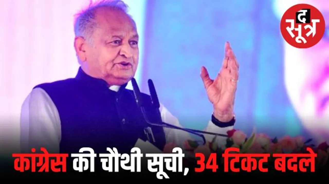 राजस्थान में कांग्रेस की चौथी सूची में 56 नाम, 34 टिकिट बदले; संकट के 4 साथियों को दिया टिकट, दो बड़े गहलोत विरोधियों के टिकट काटे