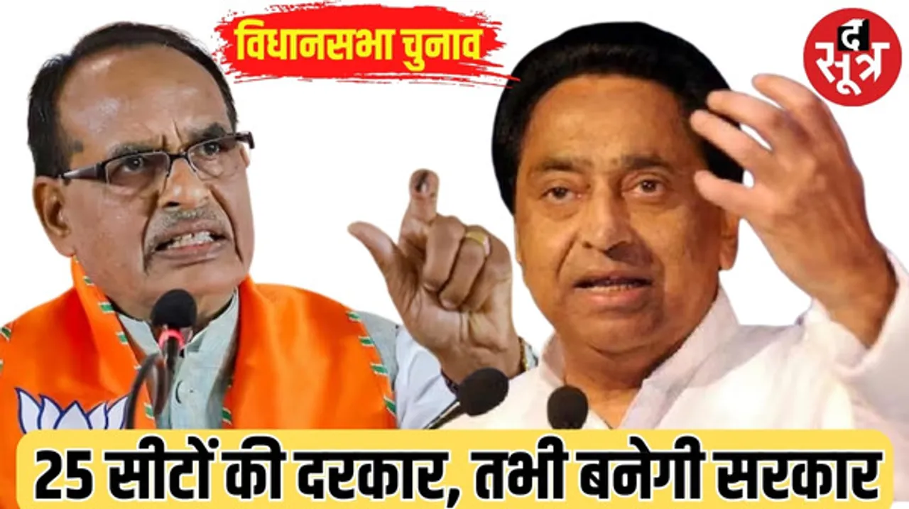 मध्यप्रदेश में सत्ता के सिंहासन तक पहुंचने के लिए 25 कदम की दूरी, इन सीटों पर जीत से ही बनेगी सूबे की सरकार