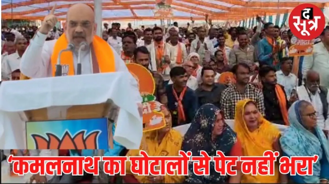शिवपुरी में शाह ने गिनाए कमलनाथ के घोटाले, बोले- इतनी उम्र हो गई, पेट नहीं भरा, राहुल कहते थे 370 हटाने पर खून की नदियां बहेंगी