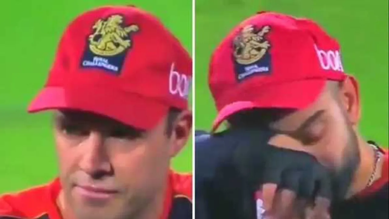 हार के बाद मैदान पर ही रो पड़े कोहली: एलिमिनेटर राउंड से बाहर हुई RCB, डिविलियर्स भी रोते दिखे
