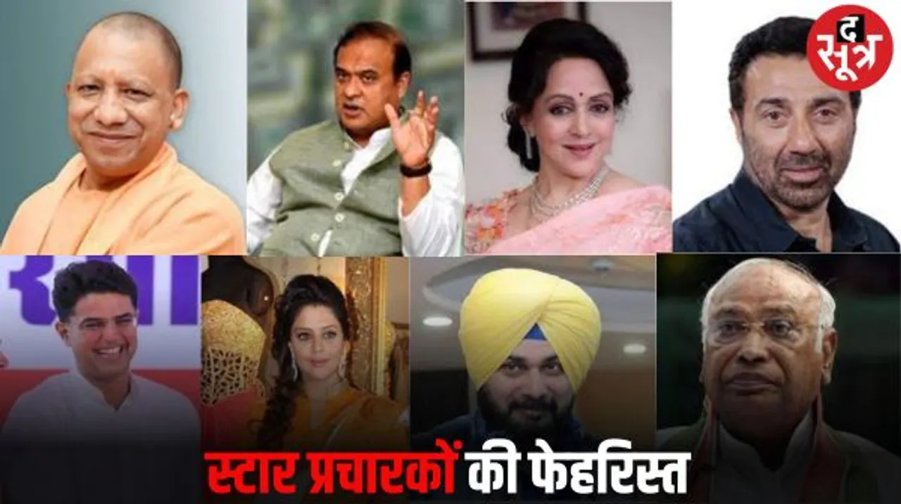 BJP प्रत्याशियों की पसंद योगी, हिमंता समेत सनी और हेमा मालिनी, कांग्रेस में राहुल-प्रियंका के अलावा खड़गे-पायलट और नगमा की डिमांड