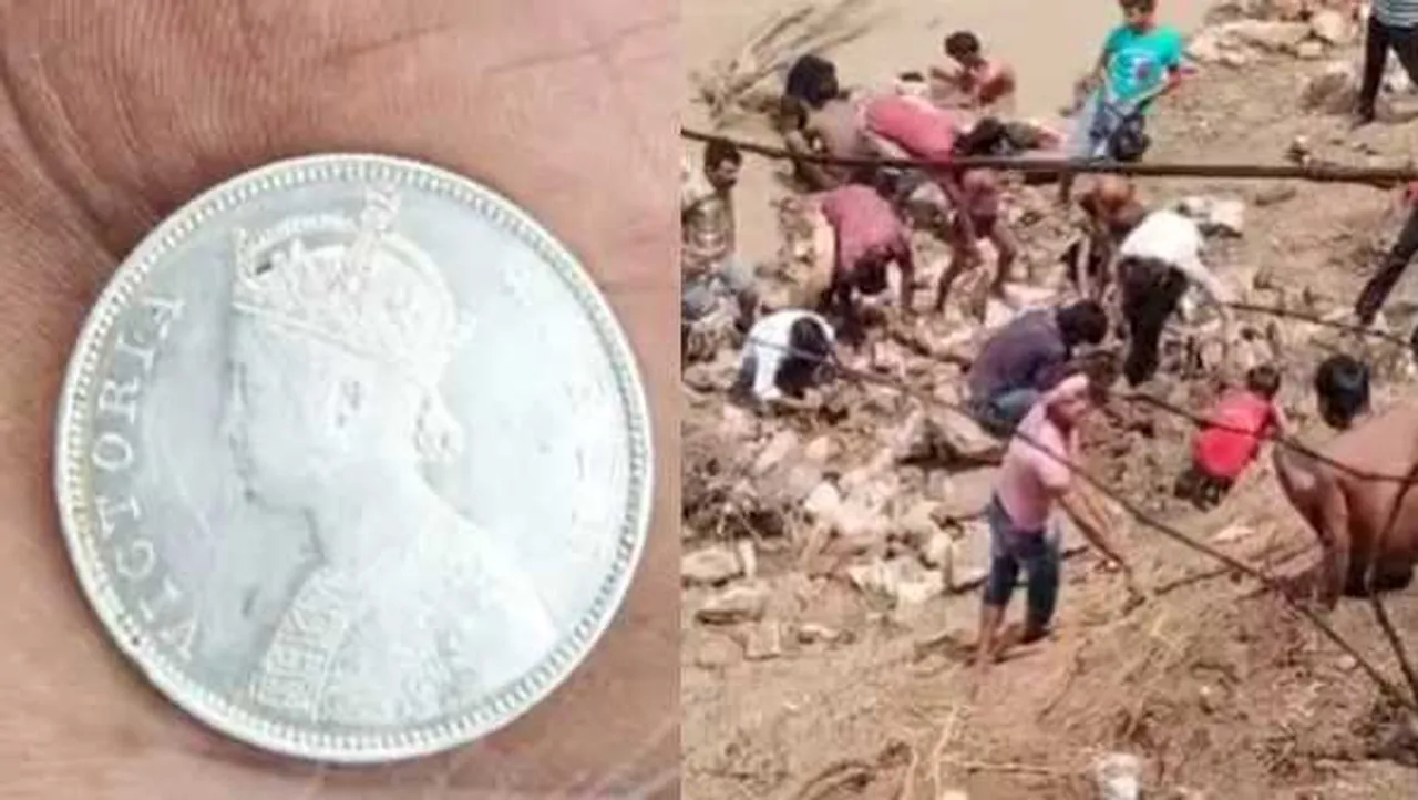 सिंध में चांदी के सिक्के: शिवपुरी में बाढ़ के पानी में बहकर आए 280 साल पुराने सिक्के
