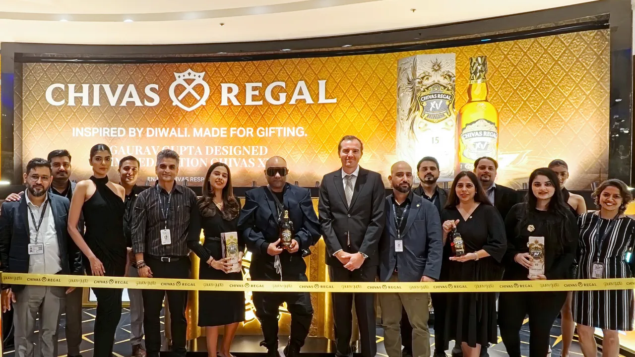 Gaurav Gupta unveils Chivas Regal XV promotion at Mumbai airport