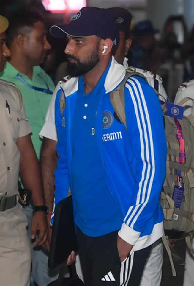 Kolkata: Indian players arrive at the airport ahead of their ICC World Cup match