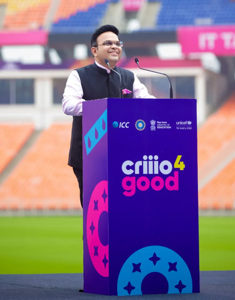 Ahmedabad : BCCI Secretary Jay Shah, cricketer Smriti Mandhana and others during the launch of 'Criiio 4 Good' initiative