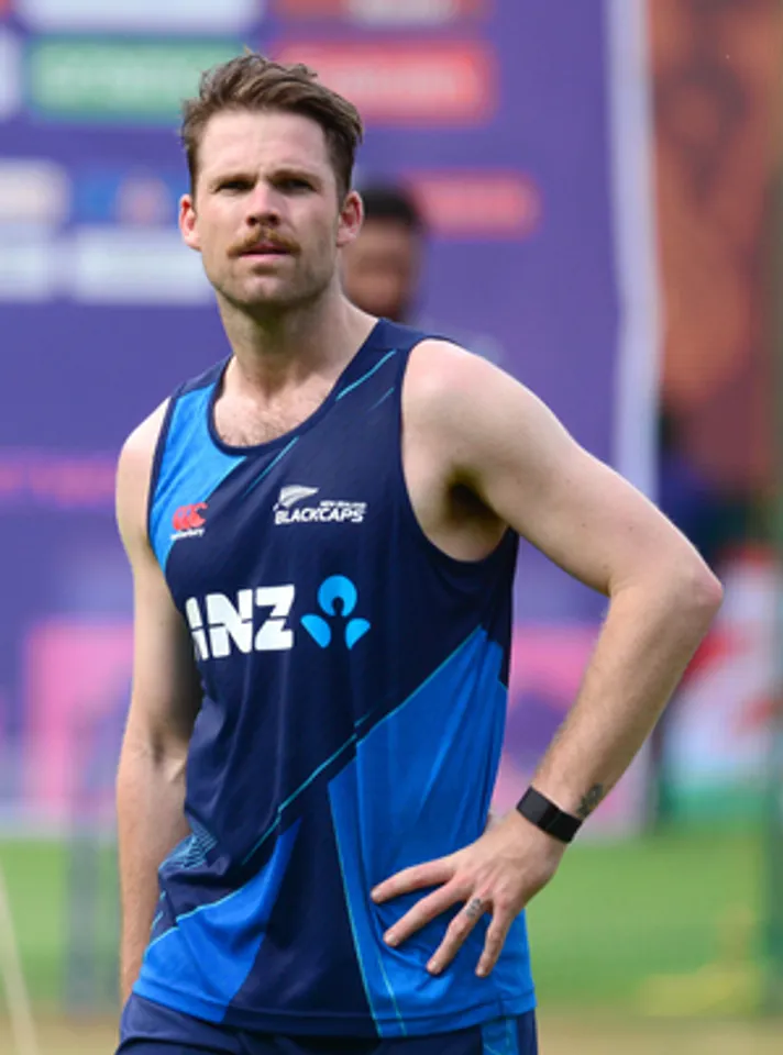 Bengaluru : New Zealand players during a practice session ahead of the ICC World Cup match