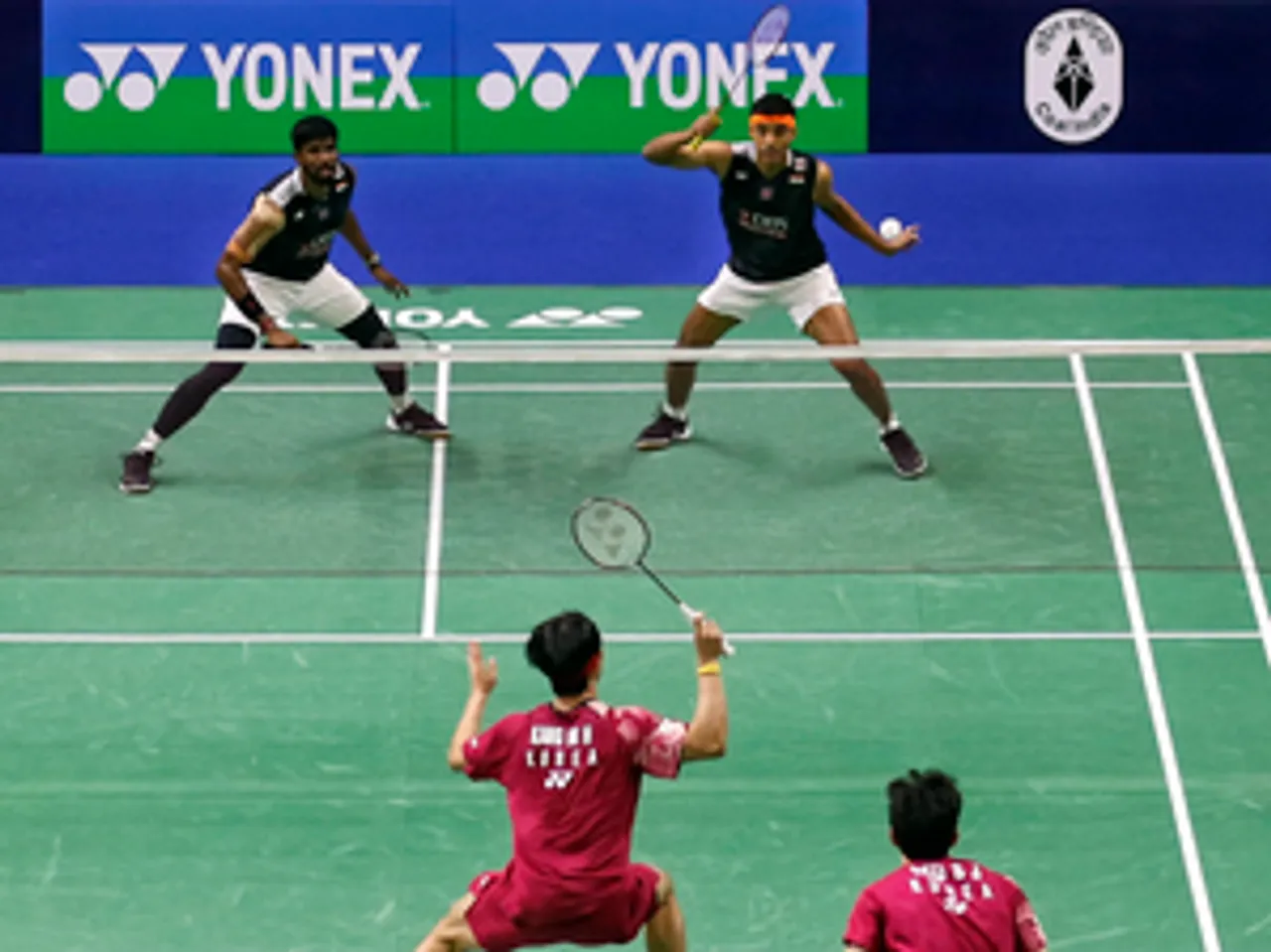 New Delhi: India's Chirag Shetty and Satwiksairaj Rankireddy during the men's doubles final badminton match