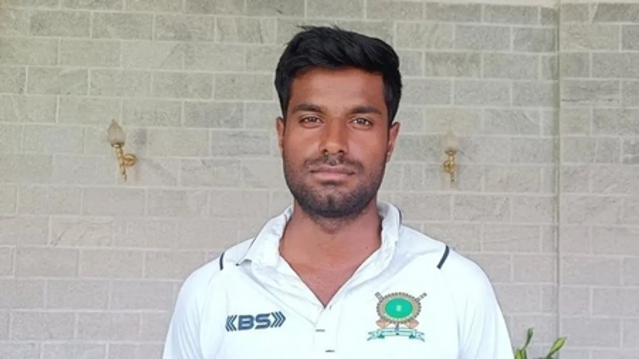 Meghalaya’s Akash Choudhary smashes fastest first-class fifty with eight sixes in a row (Credit: Arshit Yadav/X)