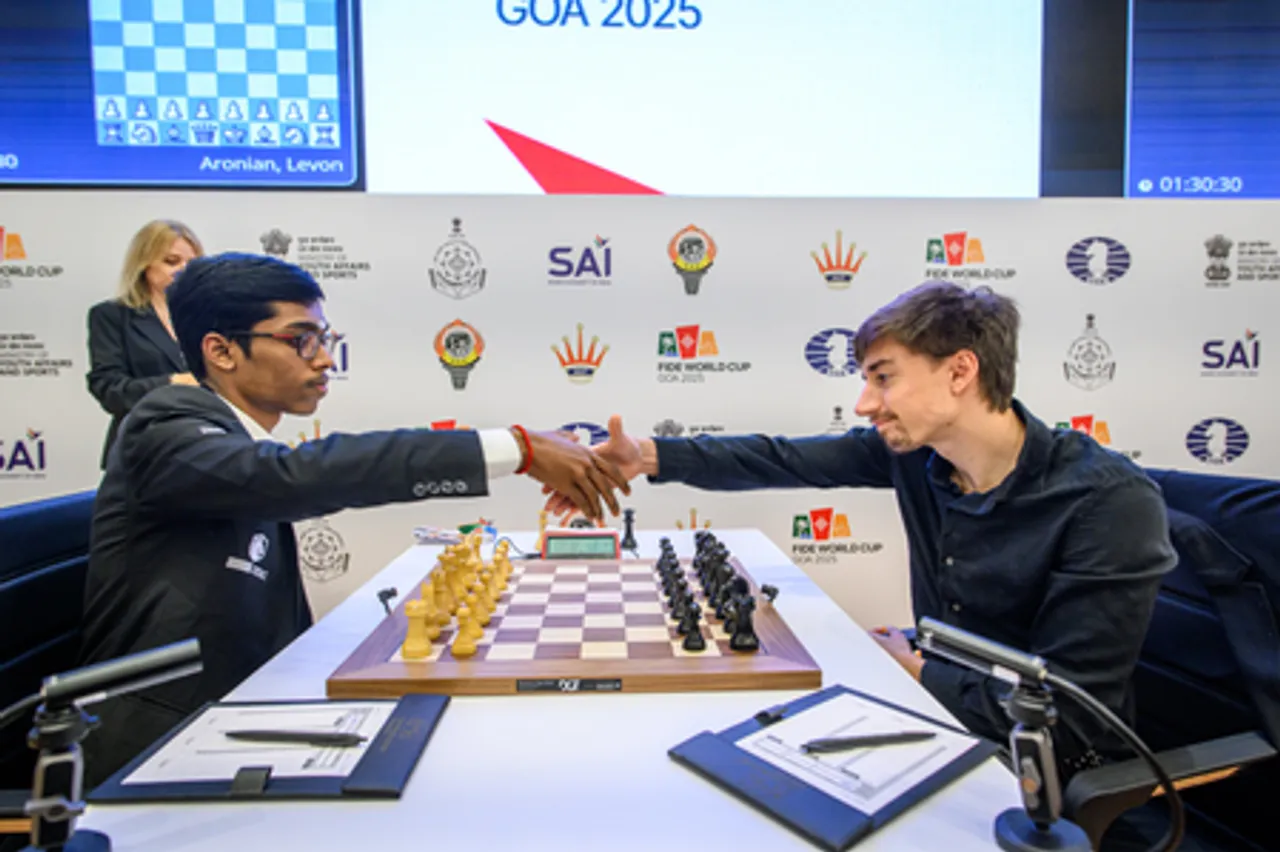 FIDE World Cup 2025: Praggnanandhaa survives a scare; Arjun, Karthik, Harikrishna held in first game of Rd 4 (Credit: FIDE)