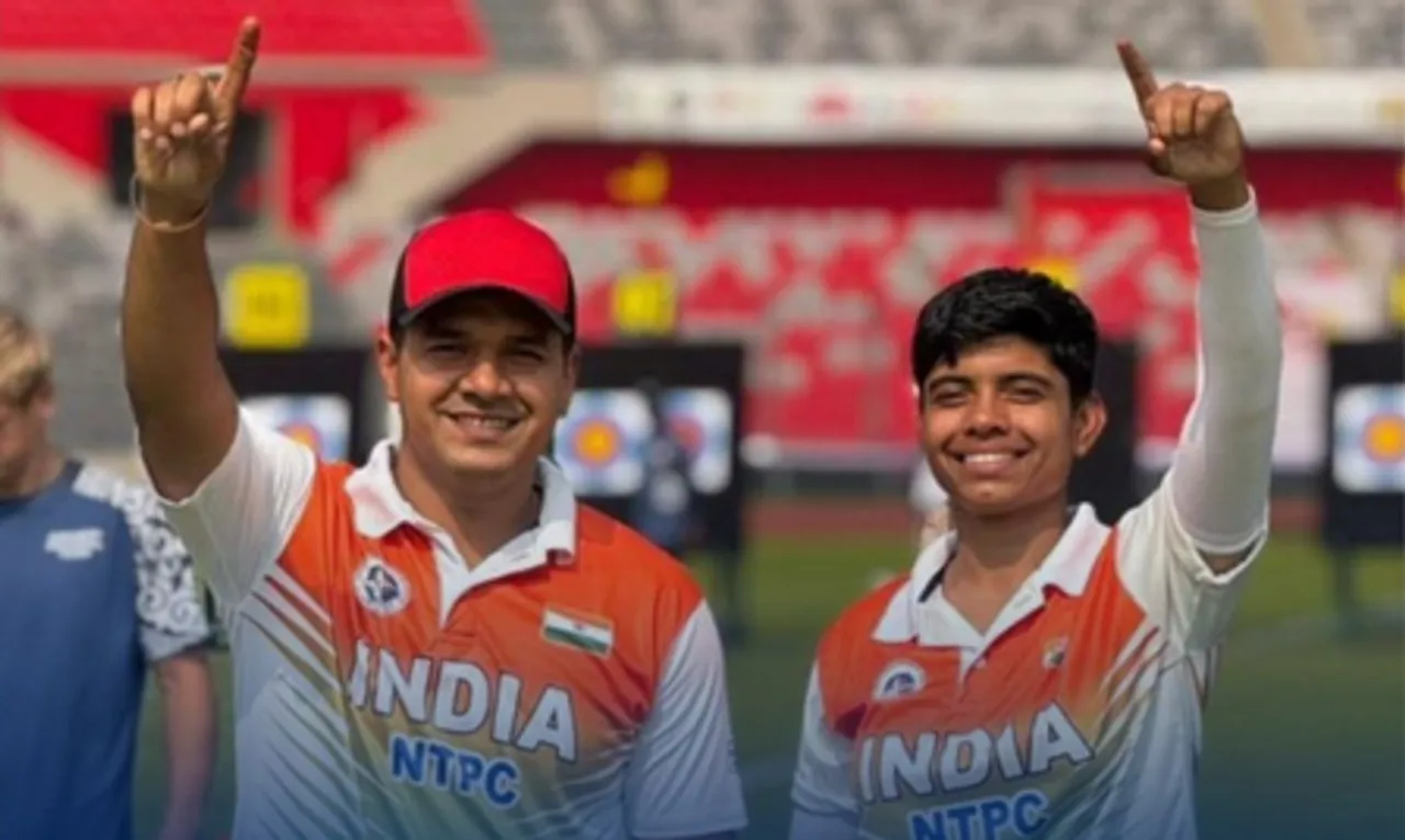 Abhishek Verma and Deepshikha enters final, recurve teams eye bronze at Asian Archery Championship in Dhaka, Bangladesh, on Wednesday. Photo credit: SAI Media